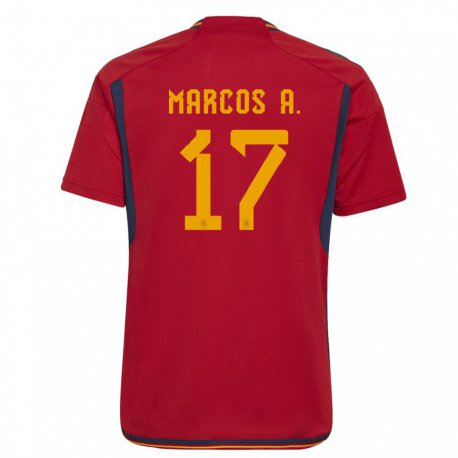 Kandiny Muži Španielske Marcos Alonso #17 Červená Dresy Hazai Csapatmez 22-24 Triĭká