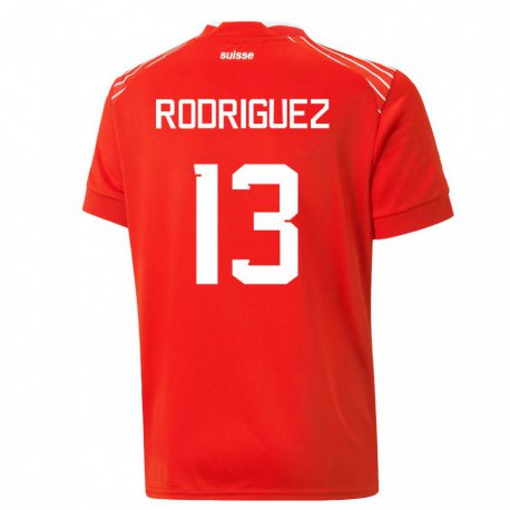Kandiny Muži Švajčiarske Ricardo Rodriguez #13 Červená Dresy Hazai Csapatmez 22-24 Triĭká