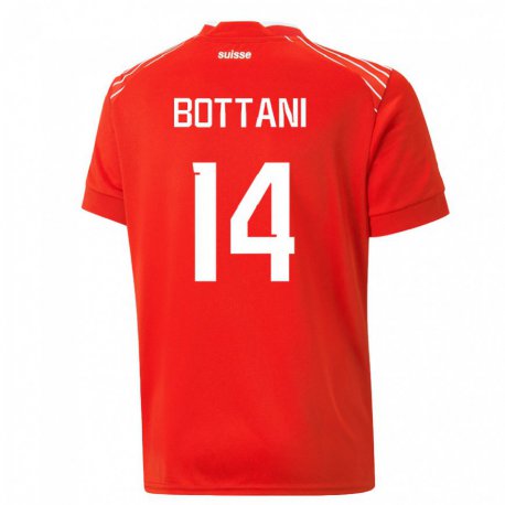 Kandiny Muži Švajčiarske Mattia Bottani #14 Červená Dresy Hazai Csapatmez 22-24 Triĭká