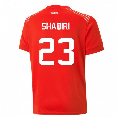 Kandiny Muži Švajčiarske Xherdan Shaqiri #23 Červená Dresy Hazai Csapatmez 22-24 Triĭká