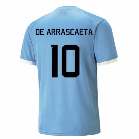 Kandiny Muži Uruguajské Giorgian De Arrascaeta #10 Modrá Dresy Hazai Csapatmez 22-24 Triĭká