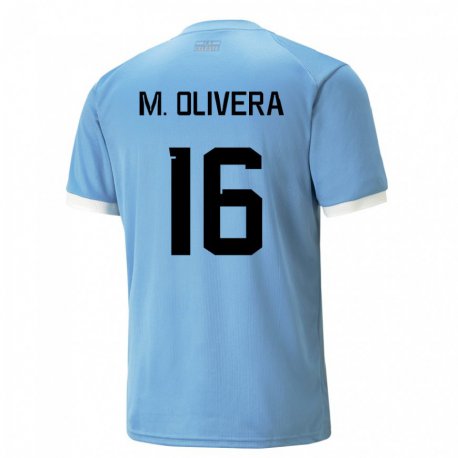 Kandiny Muži Uruguajské Mathias Olivera #16 Modrá Dresy Hazai Csapatmez 22-24 Triĭká