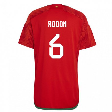 Kandiny Muži Waleské Joe Rodon #6 Červená Dresy Hazai Csapatmez 22-24 Triĭká