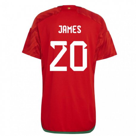 Kandiny Muži Waleské Daniel James #20 Červená Dresy Hazai Csapatmez 22-24 Triĭká