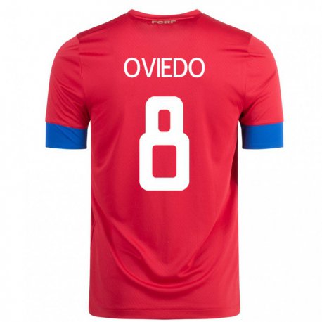 Kandiny Muži Kostarické Bryan Oviedo #8 Červená Dresy Hazai Csapatmez 22-24 Triĭká