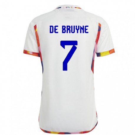 Kandiny Muži Belgické Kevin De Bruyne #7 Biely Dresy Idegenbeli Csapatmez 22-24 Triĭká