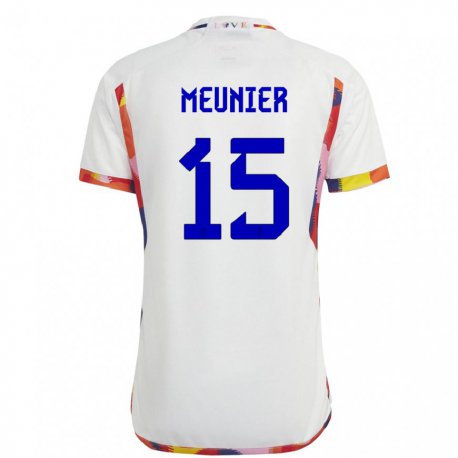 Kandiny Muži Belgické Thomas Meunier #15 Biely Dresy Idegenbeli Csapatmez 22-24 Triĭká
