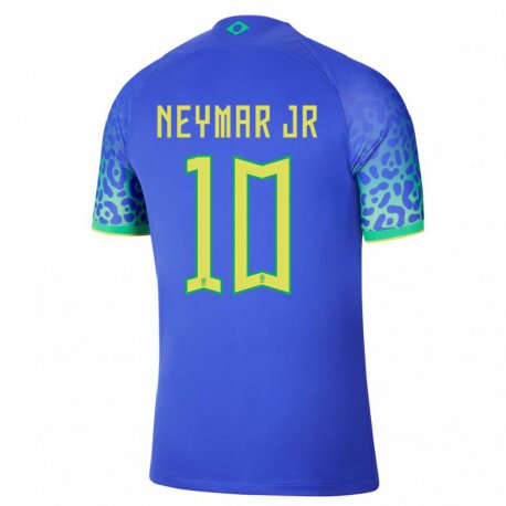 Kandiny Muži Brazílske Neymar #10 Modrá Dresy Idegenbeli Csapatmez 22-24 Triĭká