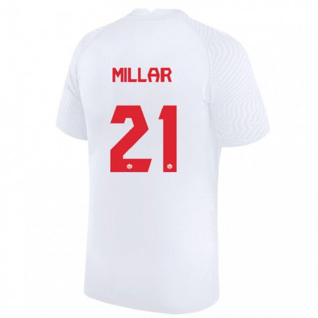 Kandiny Muži Kanadské Liam Millar #21 Biely Dresy Idegenbeli Csapatmez 22-24 Triĭká