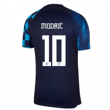Kandiny Muži Chorvátske Luka Modric #10 Tmavomodrá Dresy Idegenbeli Csapatmez 22-24 Triĭká