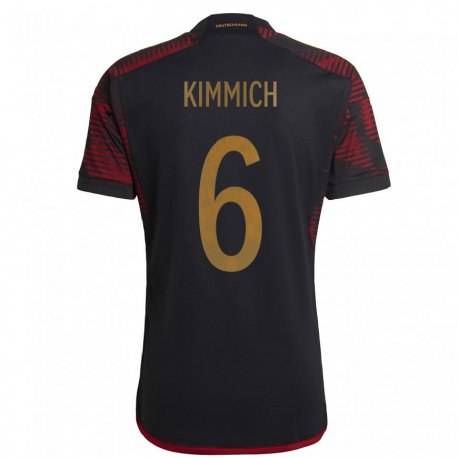 Kandiny Muži Nemecké Joshua Kimmich #6 Čierna Maroon Dresy Idegenbeli Csapatmez 22-24 Triĭká
