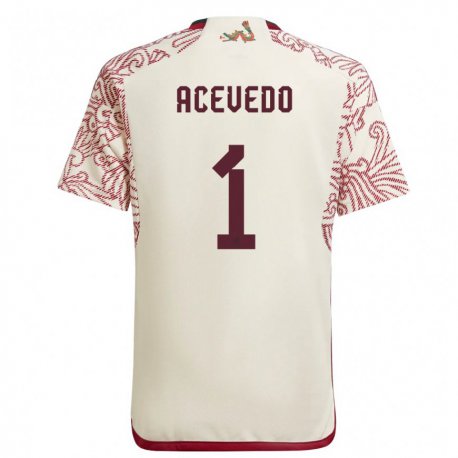 Kandiny Muži Mexické Carlos Acevedo #1 Zázračná Biela červená Dresy Idegenbeli Csapatmez 22-24 Triĭká