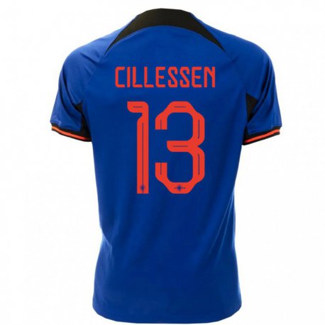 Kandiny Muži Holandské Jasper Cillessen #13 Kráľovská Modrá Dresy Idegenbeli Csapatmez 22-24 Triĭká