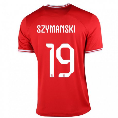 Kandiny Muži Poľské Sebastian Szymanski #19 Červená Dresy Idegenbeli Csapatmez 22-24 Triĭká