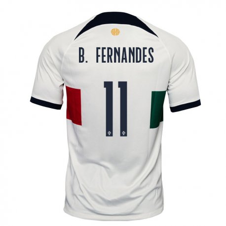Kandiny Muži Portugalské Bruno Fernandes #11 Biely Dresy Idegenbeli Csapatmez 22-24 Triĭká