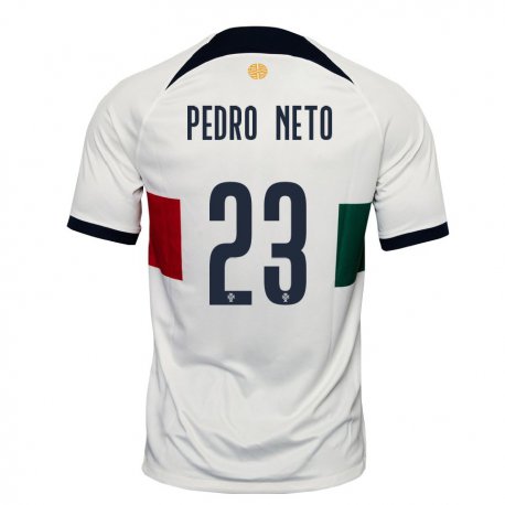Kandiny Muži Portugalské Pedro Neto #23 Biely Dresy Idegenbeli Csapatmez 22-24 Triĭká