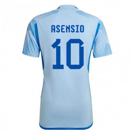 Kandiny Muži Španielske Marco Asensio #10 Modrá Obloha Dresy Idegenbeli Csapatmez 22-24 Triĭká