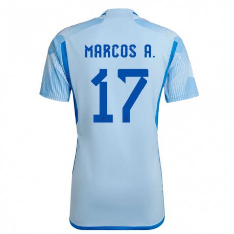 Kandiny Muži Španielske Marcos Alonso #17 Modrá Obloha Dresy Idegenbeli Csapatmez 22-24 Triĭká