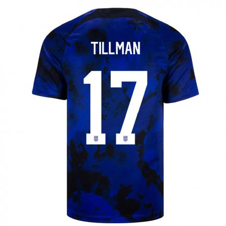 Kandiny Muži Národné Malik Tillman #17 Kráľovská Modrá Dresy Idegenbeli Csapatmez 22-24 Triĭká