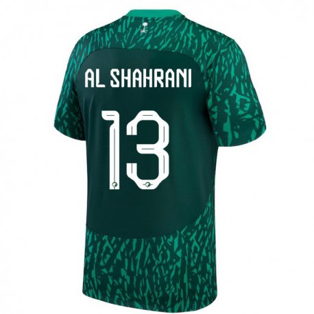 Kandiny Muži Saudskoarabské Yaseer Al Shahrani #13 Tmavozelený Dresy Idegenbeli Csapatmez 22-24 Triĭká
