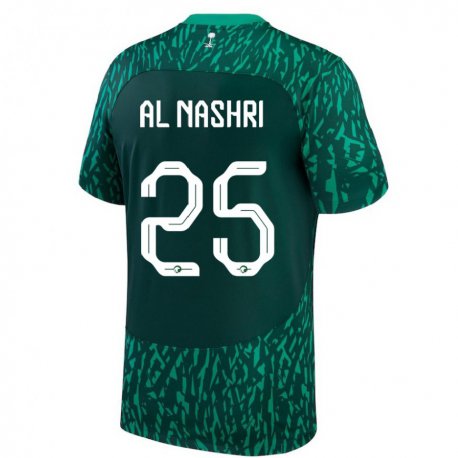 Kandiny Muži Saudskoarabské Awad Al Nashri #25 Tmavozelený Dresy Idegenbeli Csapatmez 22-24 Triĭká