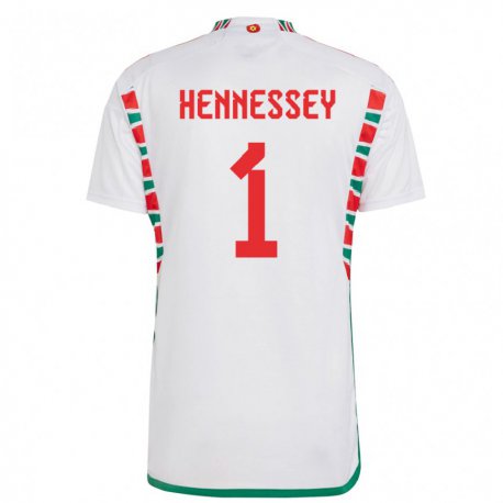 Kandiny Muži Waleské Wayne Hennessey #1 Biely Dresy Idegenbeli Csapatmez 22-24 Triĭká