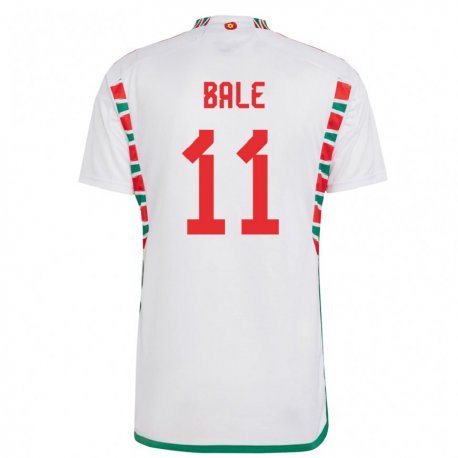 Kandiny Muži Waleské Gareth Bale #11 Biely Dresy Idegenbeli Csapatmez 22-24 Triĭká