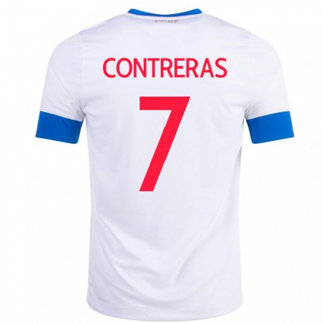Kandiny Muži Kostarické Anthony Contreras #7 Biely Dresy Idegenbeli Csapatmez 22-24 Triĭká