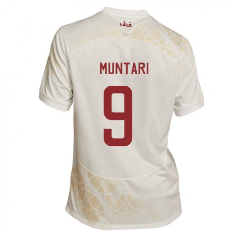 Kandiny Muži Katarské Mohammed Muntari #9 Zlato Béžová Dresy Idegenbeli Csapatmez 22-24 Triĭká