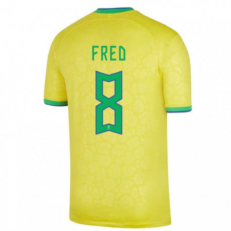 Kandiny Ženy Brazílske Fred #8 žltá Dresy Hazai Csapatmez 22-24 Triĭká