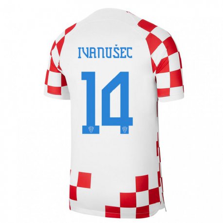 Kandiny Ženy Chorvátske Luka Ivanusec #14 Červená Biela Dresy Hazai Csapatmez 22-24 Triĭká