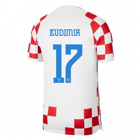 Kandiny Ženy Chorvátske Ante Budimir #17 Červená Biela Dresy Hazai Csapatmez 22-24 Triĭká
