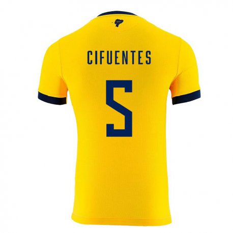 Kandiny Ženy Ekvádorské Jose Cifuentes #5 žltá Dresy Hazai Csapatmez 22-24 Triĭká