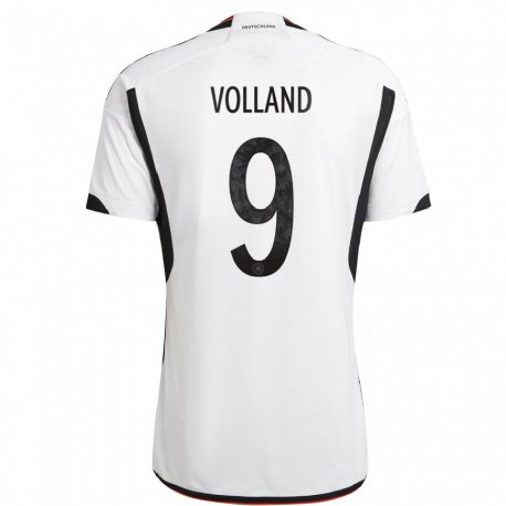 Kandiny Ženy Nemecké Kevin Volland #9 Biely čierny Dresy Hazai Csapatmez 22-24 Triĭká