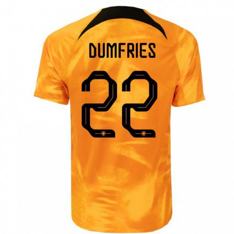 Kandiny Ženy Holandské Denzel Dumfries #22 Oranžový Laser Dresy Hazai Csapatmez 22-24 Triĭká