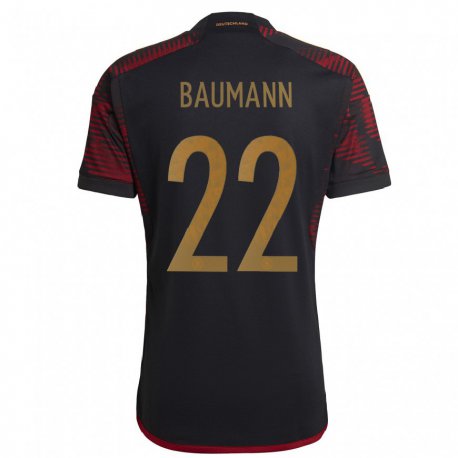 Kandiny Ženy Nemecké Oliver Baumann #22 Čierna Maroon Dresy Idegenbeli Csapatmez 22-24 Triĭká
