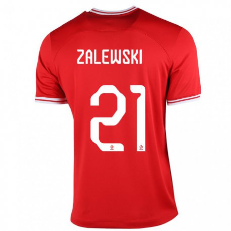 Kandiny Ženy Poľské Nicola Zalewski #21 Červená Dresy Idegenbeli Csapatmez 22-24 Triĭká