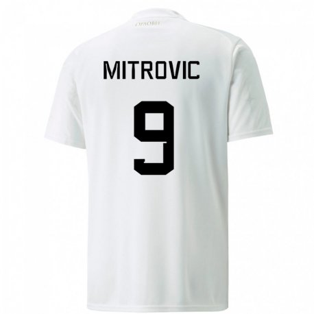 Kandiny Ženy Srbské Aleksandar Mitrovic #9 Biely Dresy Idegenbeli Csapatmez 22-24 Triĭká