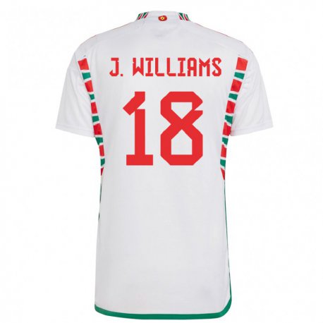 Kandiny Ženy Waleské Jonathan Williams #18 Biely Dresy Idegenbeli Csapatmez 22-24 Triĭká