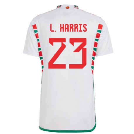 Kandiny Ženy Waleské Luke Harris #23 Biely Dresy Idegenbeli Csapatmez 22-24 Triĭká