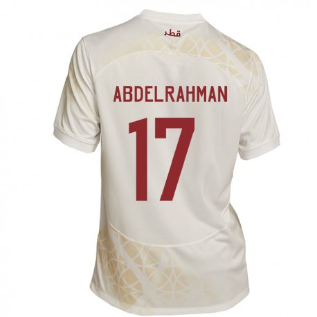 Kandiny Ženy Katarské Abdelrahman Fahmi Moustafa #17 Zlato Béžová Dresy Idegenbeli Csapatmez 22-24 Triĭká