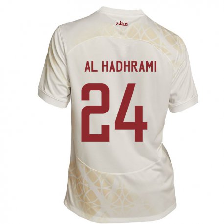 Kandiny Ženy Katarské Naif Abdulraheem Al Hadhrami #24 Zlato Béžová Dresy Idegenbeli Csapatmez 22-24 Triĭká