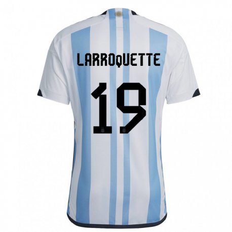 Kandiny Deti Argentínske Mariana Larroquette #19 Biela Nebeská Modrá Dresy Hazai Csapatmez 22-24 Triĭká