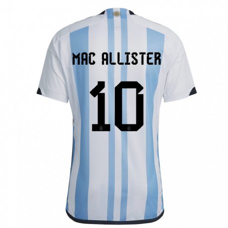 Kandiny Deti Argentínske Alexis Mac Allister #10 Biela Nebeská Modrá Dresy Hazai Csapatmez 22-24 Triĭká