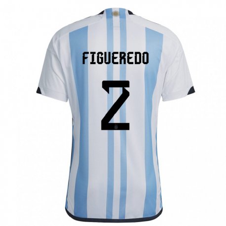 Kandiny Deti Argentínske Leandro Figueredo #2 Biela Nebeská Modrá Dresy Hazai Csapatmez 22-24 Triĭká