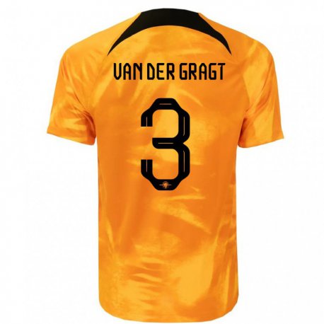 Kandiny Deti Holandské Stefanie Van Der Gragt #3 Oranžový Laser Dresy Hazai Csapatmez 22-24 Triĭká