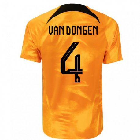 Kandiny Deti Holandské Merel Van Dongen #4 Oranžový Laser Dresy Hazai Csapatmez 22-24 Triĭká