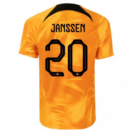 Kandiny Deti Holandské Dominique Janssen #20 Oranžový Laser Dresy Hazai Csapatmez 22-24 Triĭká