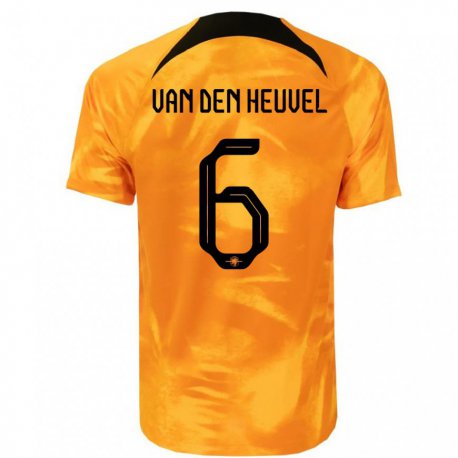 Kandiny Deti Holandské Tim Van Den Heuvel #6 Oranžový Laser Dresy Hazai Csapatmez 22-24 Triĭká