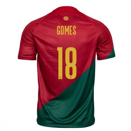 Kandiny Deti Portugalské Andre Gomes #18 Červená Zelená Dresy Hazai Csapatmez 22-24 Triĭká